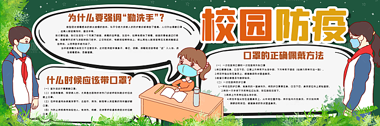 学校校园疫情黑板报展板