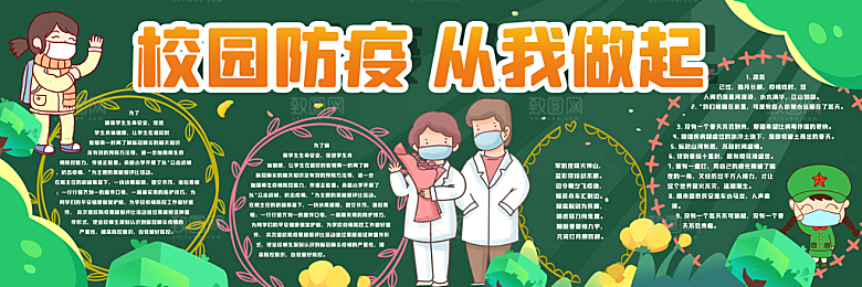学校校园疫情黑板报展板