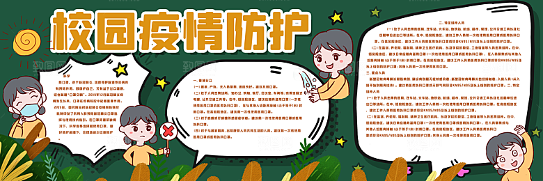 学校校园疫情黑板报展板