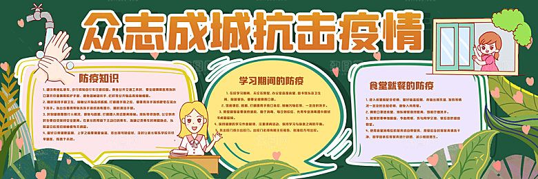 学校校园疫情黑板报展板