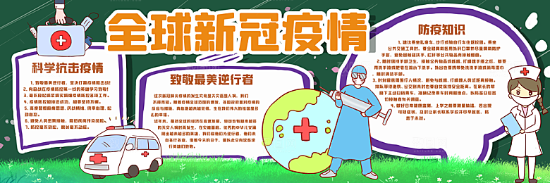 学校校园疫情黑板报展板