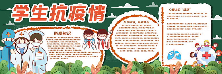 学校校园疫情黑板报展板