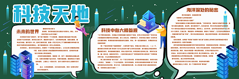 学校校园科技黑板报展板