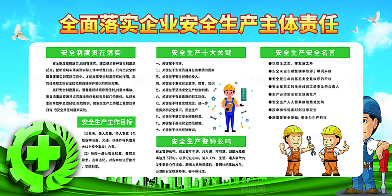 企业安全生产宣传栏展板