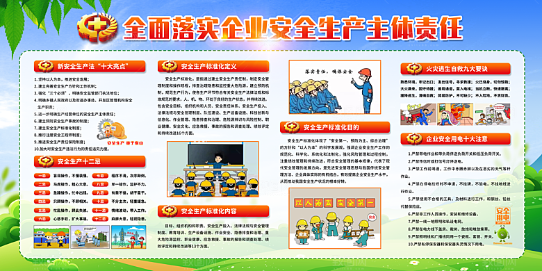 企业安全生产宣传栏展板