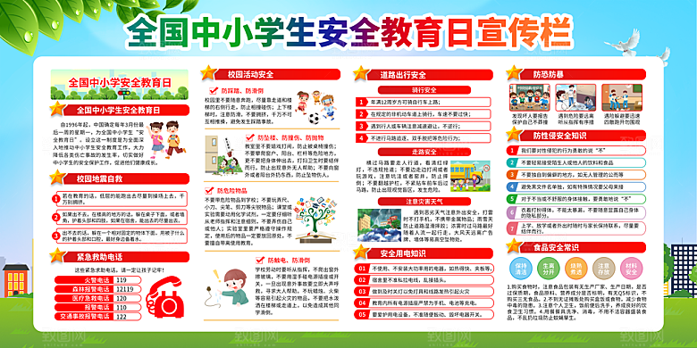 校园安全教育展板