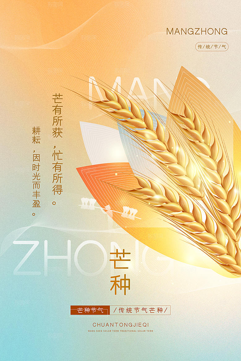 弥散风芒种节气海报