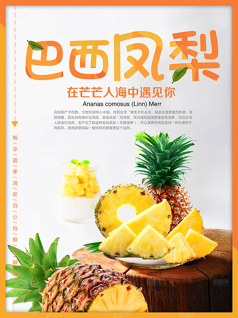 菠萝宣传海报设计素材