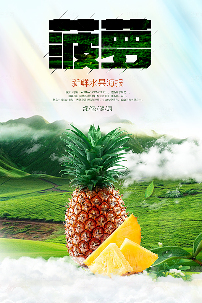 菠萝宣传海报设计素材
