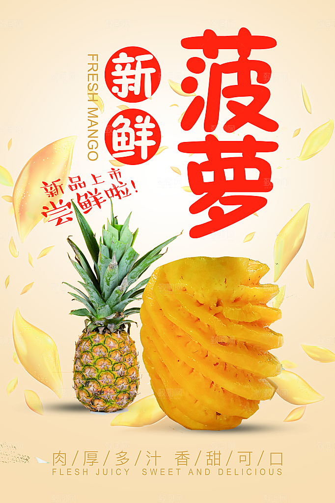 菠萝宣传海报设计素材