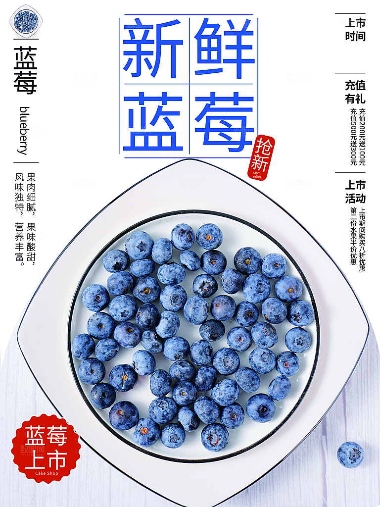 蓝莓水果宣传海报设计