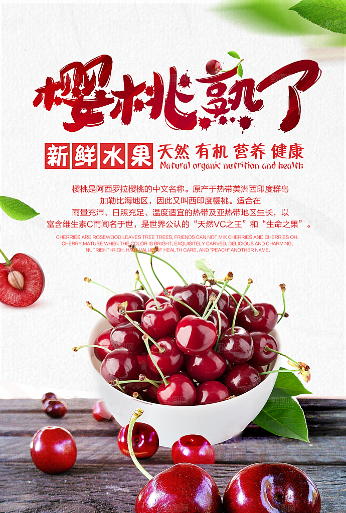 樱桃水果宣传海报设计素材