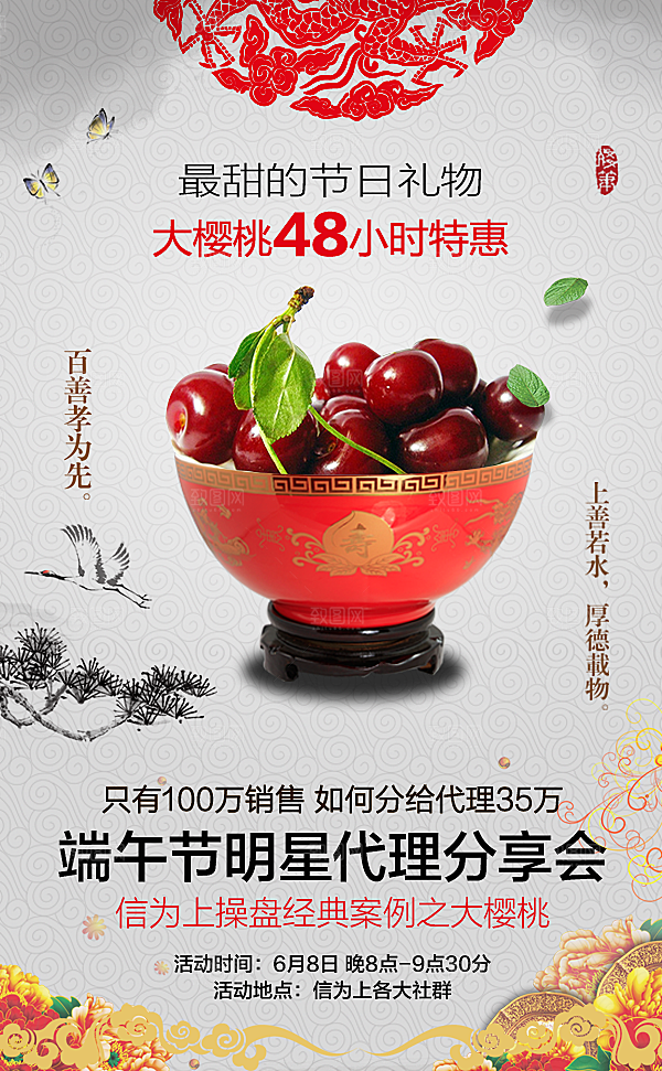 樱桃水果宣传海报设计素材