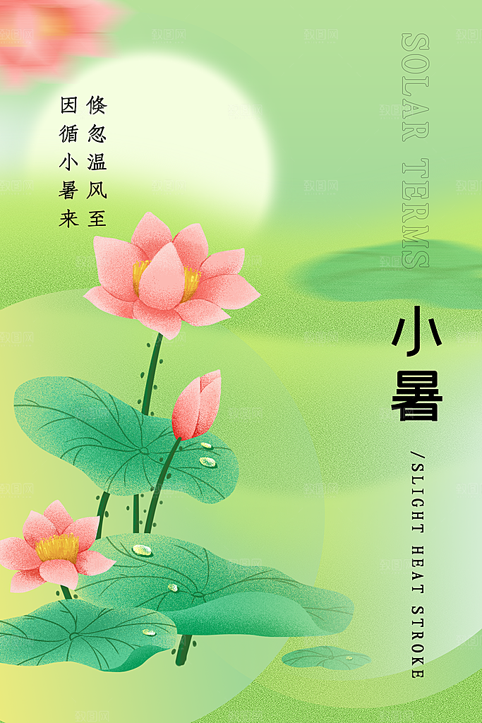 小暑节气简约大气海报