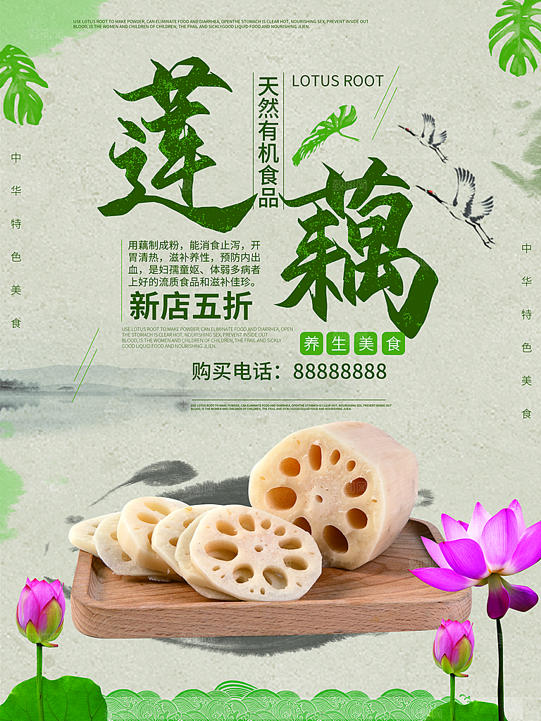 新鲜蔬菜莲藕海报