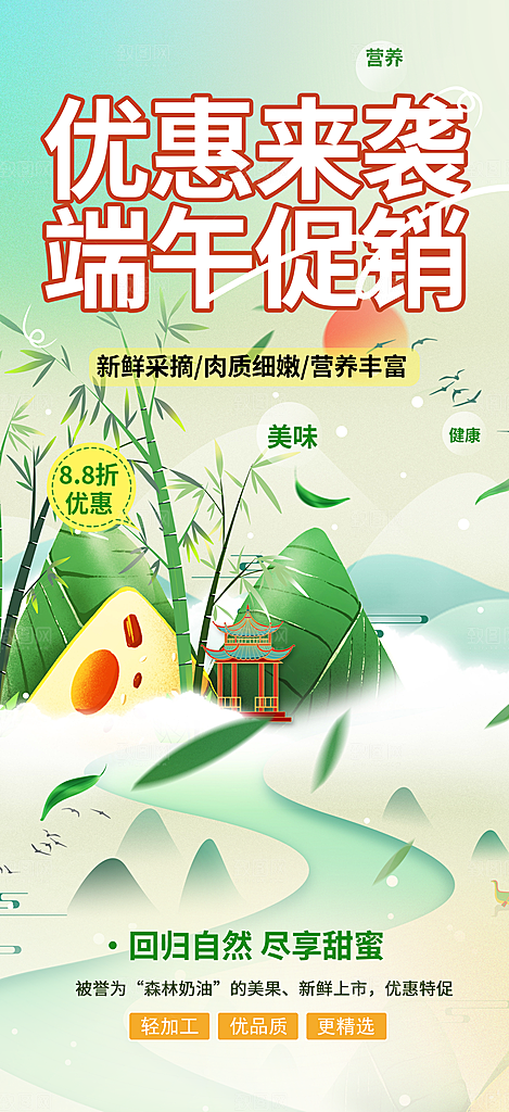 安康端午节粽子促销活动海报