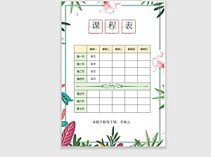 word课程表手抄报