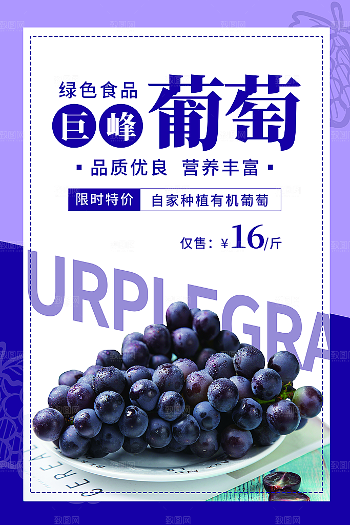 葡萄宣传海报设计素材
