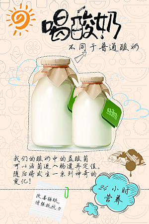 酸奶宣传海报广告设计素材