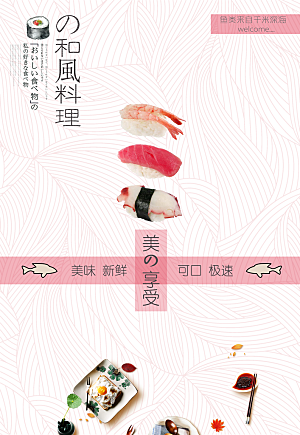 日式寿司创意宣传店招海报