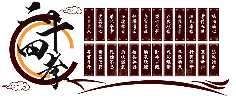 中华传统美德校园文化墙模版