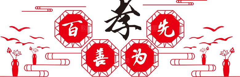 中华传统美德校园文化墙模版
