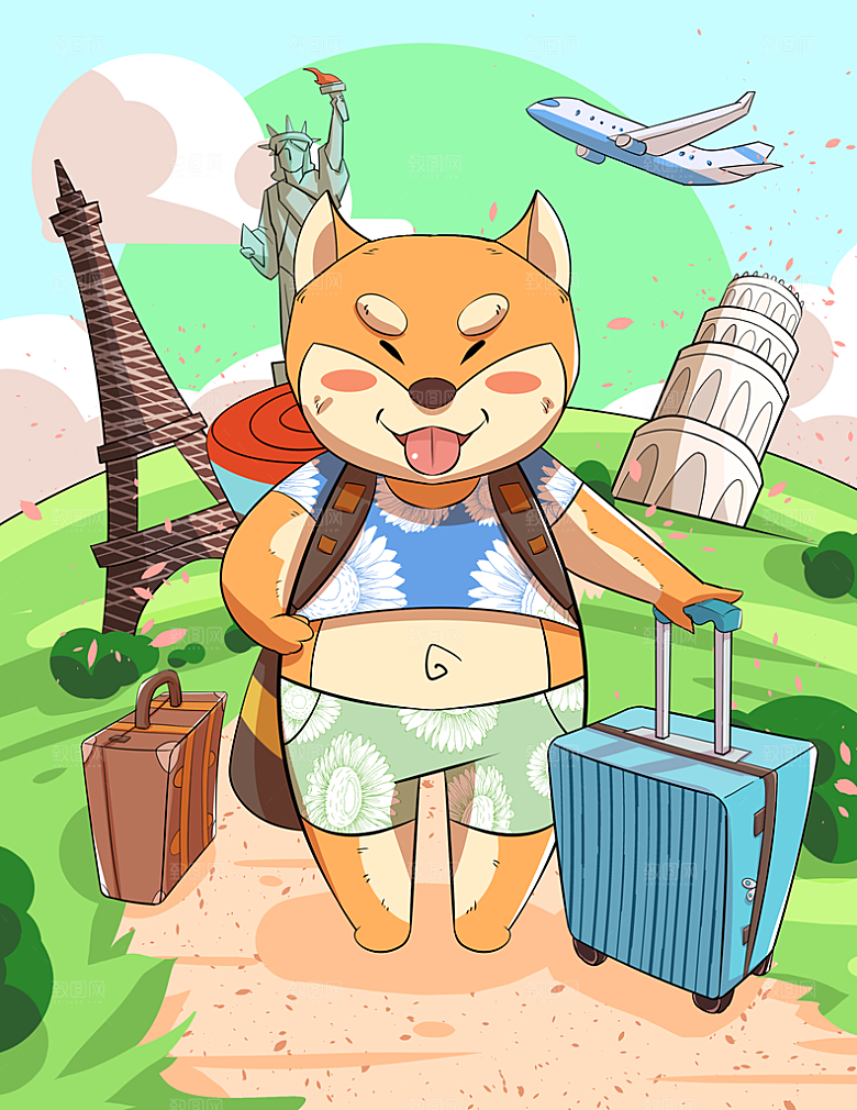 卡通十二生肖插画PSD素材