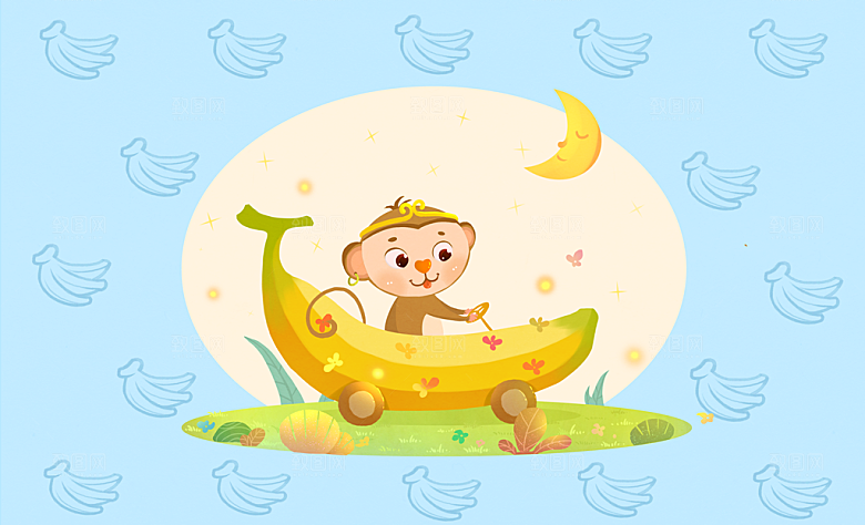 卡通十二生肖插画PSD素材