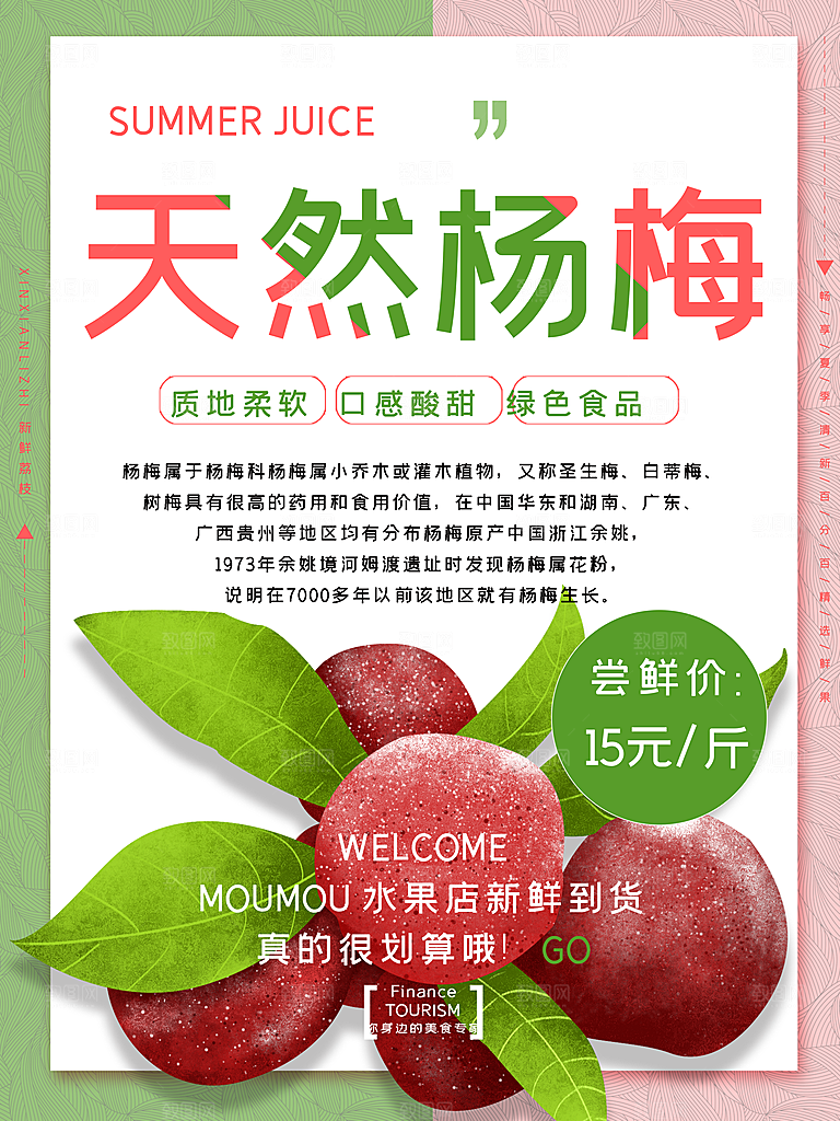天然杨梅宣传海报