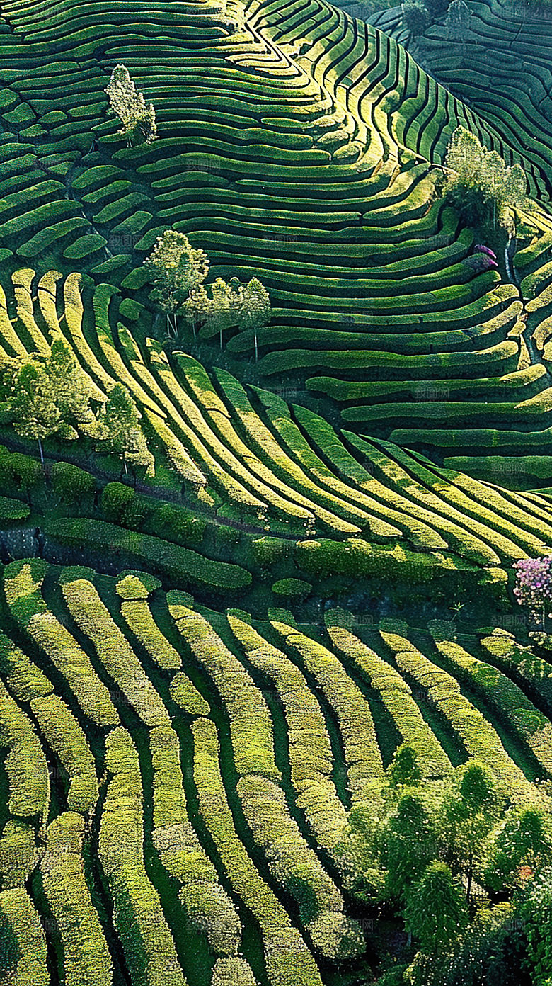 风光乡村自然唯美稻田田园梯田景色风景