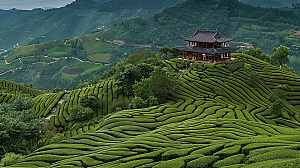 自然景色稻田唯美梯田乡村田园风光风景