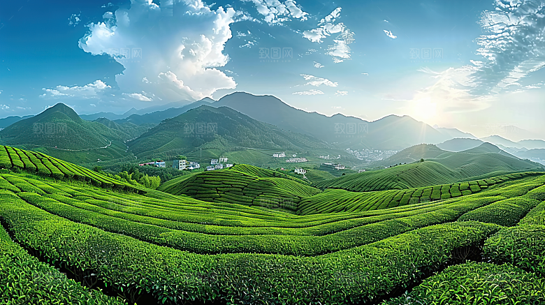 自然景色稻田唯美梯田乡村田园风光风景