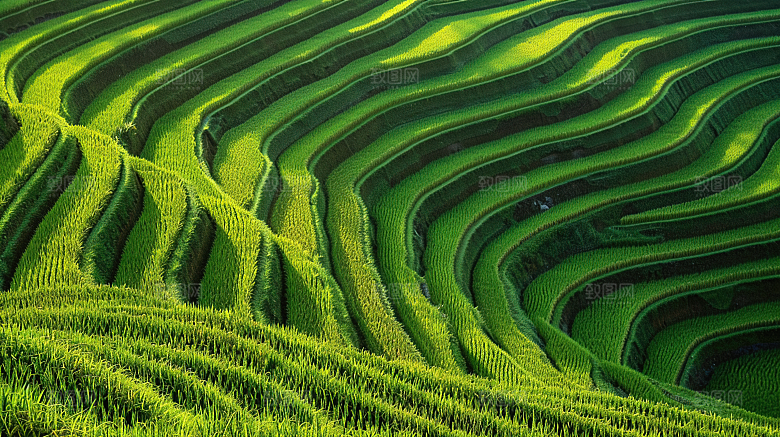 自然乡村景色梯田稻田风光田园唯美风景