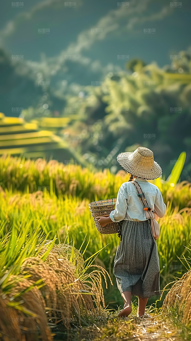 乡村田园风景风光景色稻田自然梯田唯美