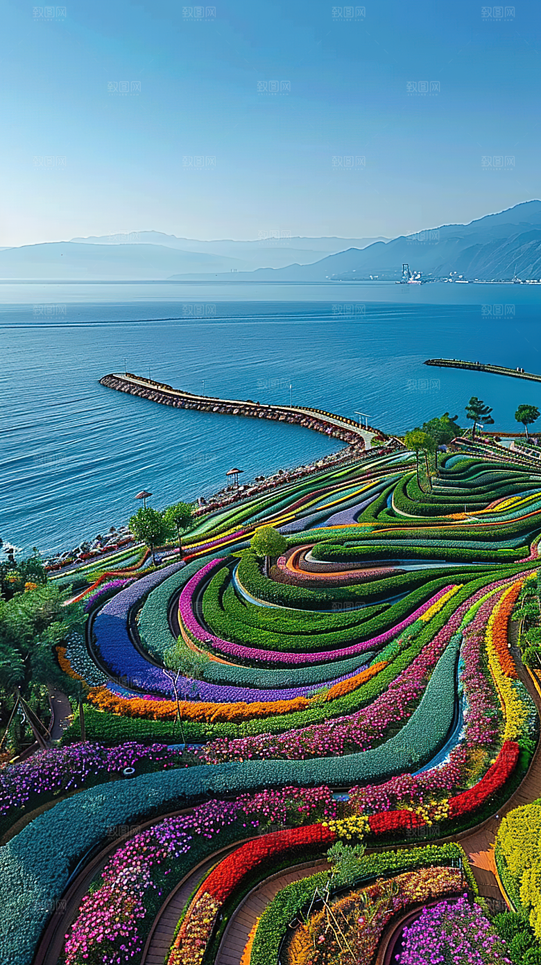 风光自然唯美梯田乡村田园稻田景色风景