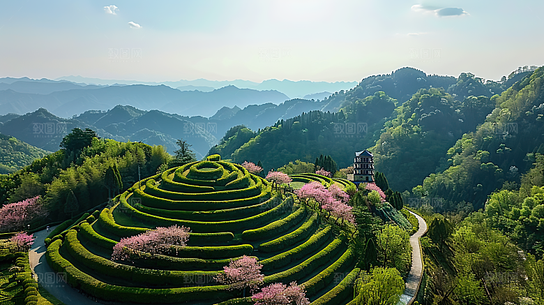 梯田唯美风景自然景色稻田田园风光乡村