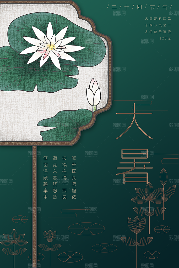 传统节气大暑海报模板