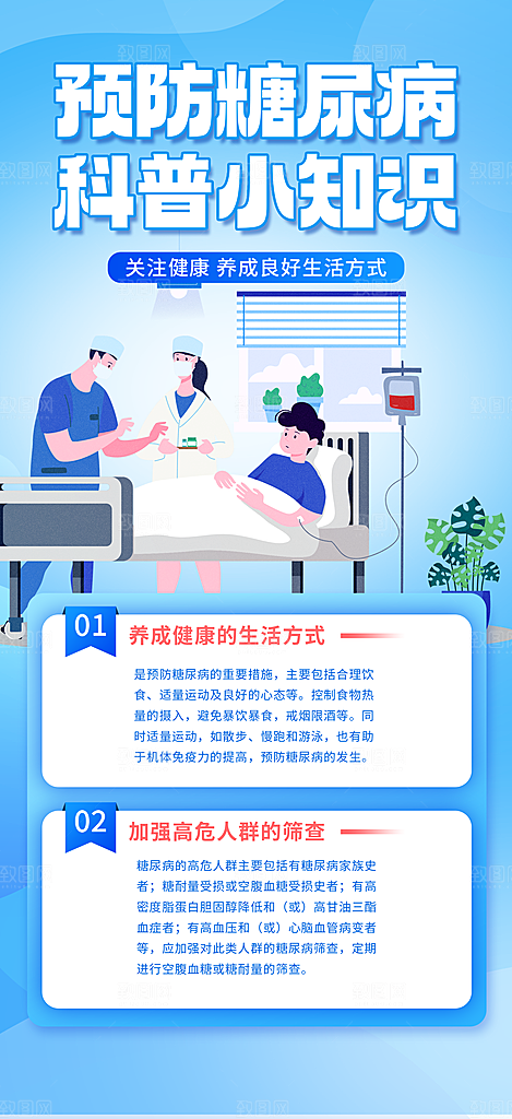糖尿病医疗科普知识海报