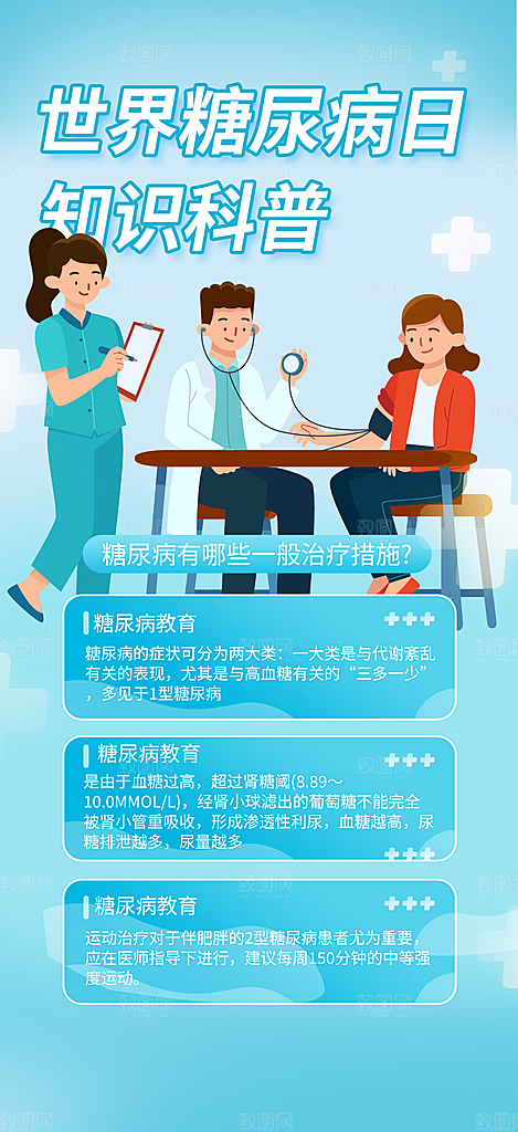 糖尿病医疗疾病讲解科普海报