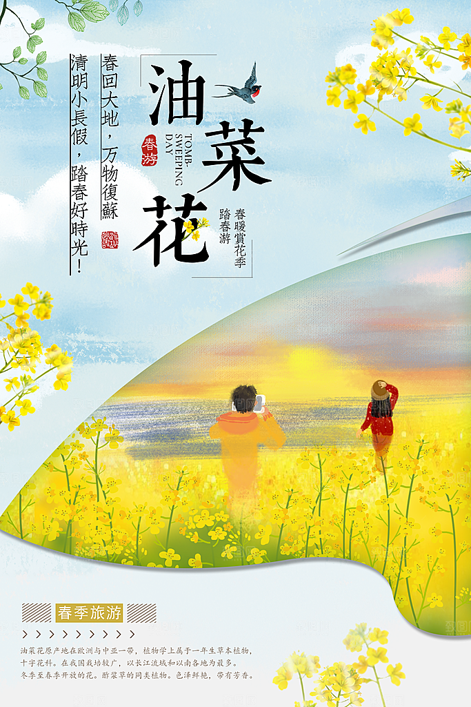 油菜花宣传海报设计素材