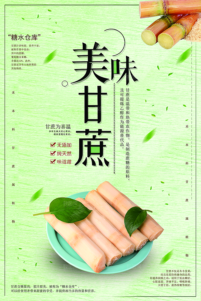 甘蔗宣传海报广告设计