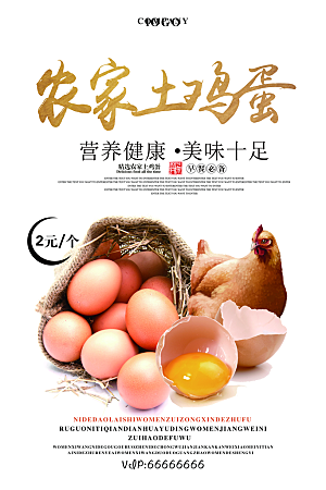 土鸡蛋宣传海报展板设计素材
