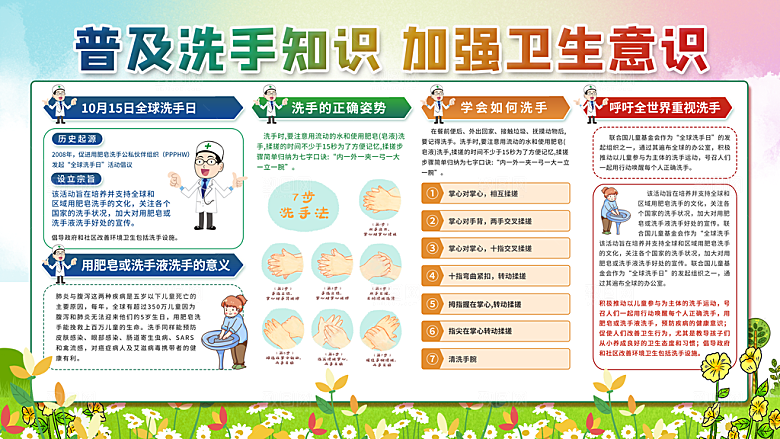 洗手日洗手知识宣传栏