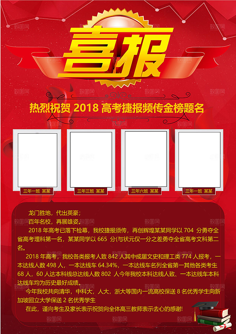 高考金榜题名喜报海报