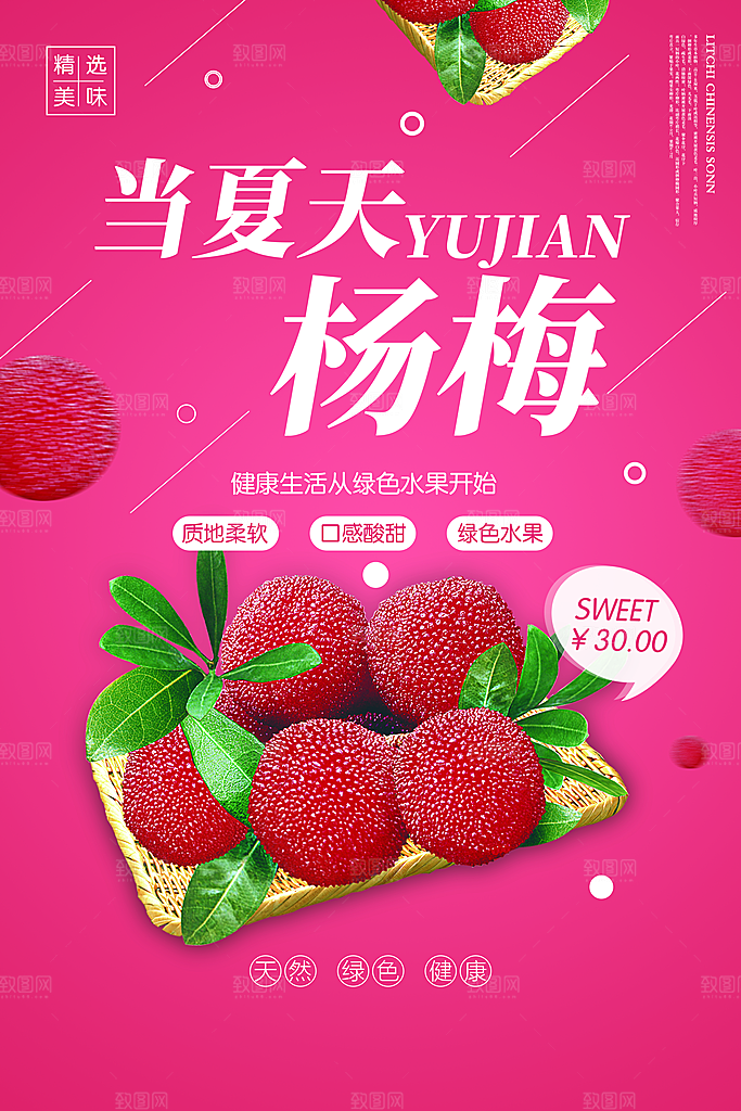 杨梅宣传海报设计展板