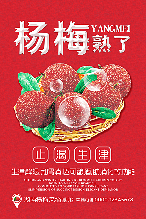 杨梅宣传海报设计素材展板