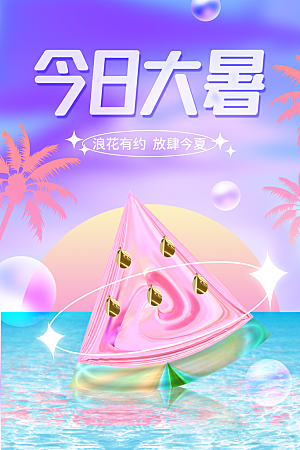 传统节日大暑海报模板