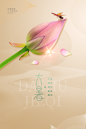 大暑节气简约大气海报