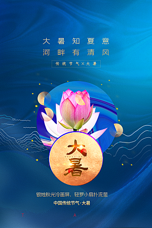 大暑节气简约大气海报