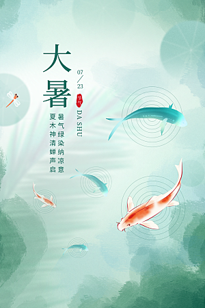 大暑节气简约大气海报